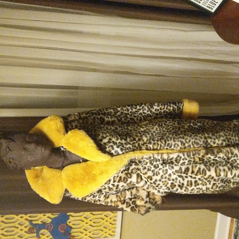 Faux Leopard Print Coat